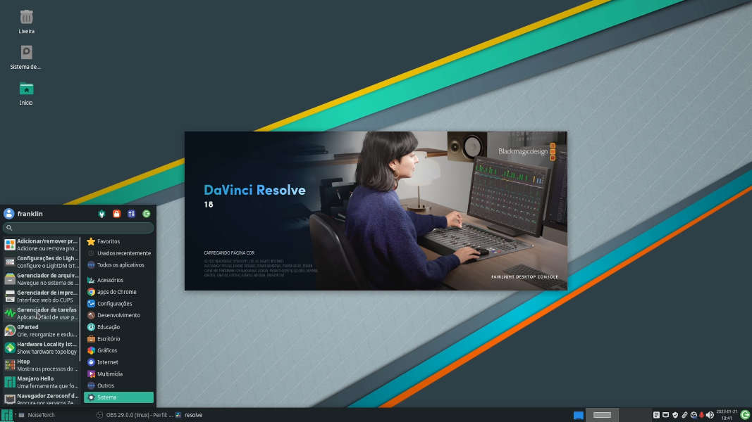 Como Instalar O DaVinci Resolve No Linux Manjaro SEM Terminal