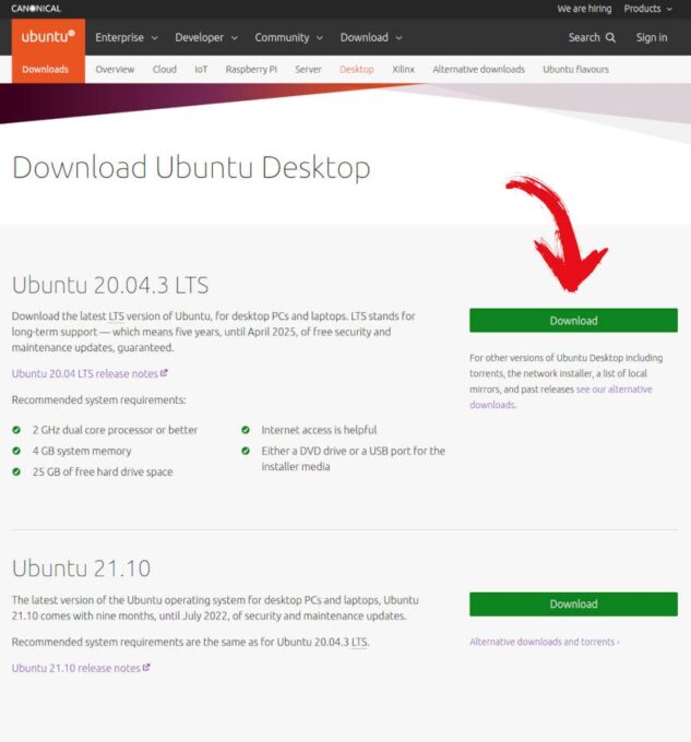 Baixar ubuntu na ultima versão direto do site oficial