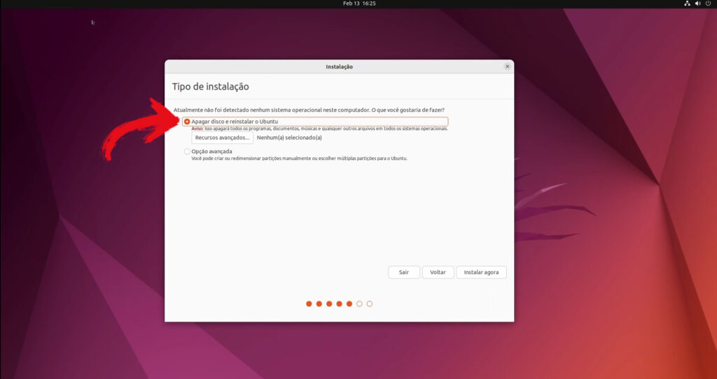 apagar o disco e reinstalar o Ubuntu