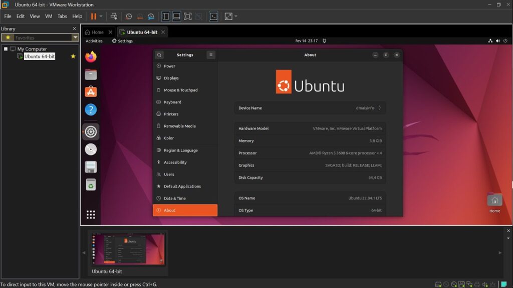 Ubuntu no VMware Workstation Pro