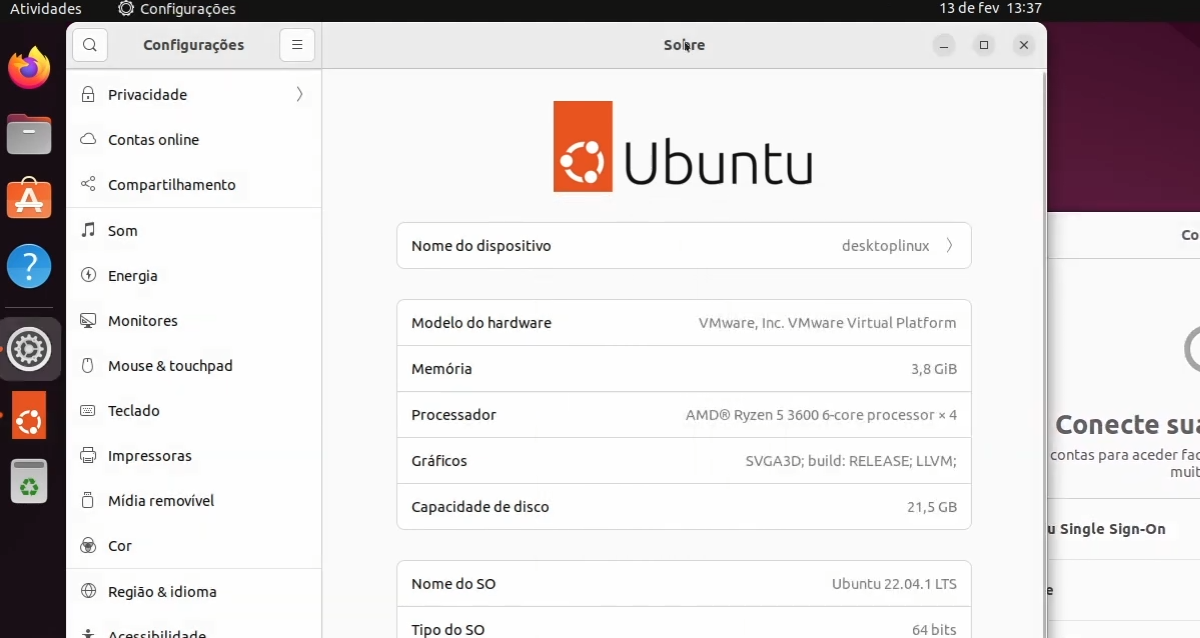 Instalar ubuntu no vmware