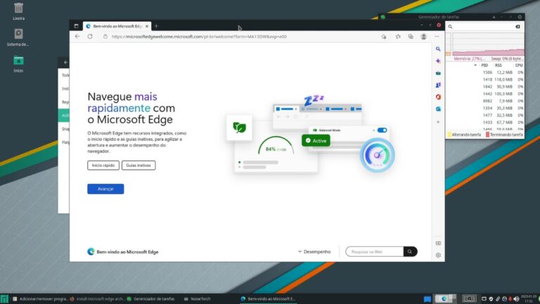 Microsoft Edge no Arch Linux e Manjaro